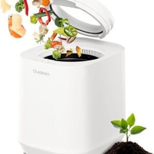 Electric Composter for Kitchen, 4L Smart Countertop Compost Bin, Odorless | Low Noise | Auto-Cleaning | Turn Food Waste into Fertilizer Within 3 Hrs, Indoor Food Recycler Compost Machine, White