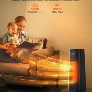 pace Heater for Indoor Use, 1500W Fast Electric Portable Ceramic Heaters with Thermostat, 4 Modes, 24H Timer, 70°Oscillating Room Heater with Remote for Office Bedroom Use, 2023 Upgraded