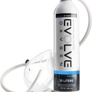EVOLVE 35-Liter Pure Oxygen Canister with Mask and Tube | Portable Oxygen Can | Ideal for Home Use and Outdoor Activities | Designed by Firefighters | Made in The USA | Pack of 1
